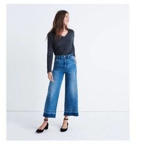 Madewell Wide-Leg Crop Jeans Drop-Hem Edition Size 29